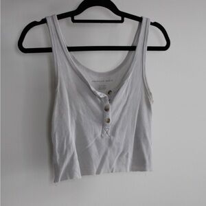 American Eagle Outfitters White Buttoned Crop Top